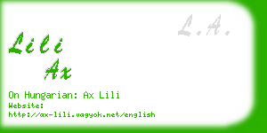 lili ax business card